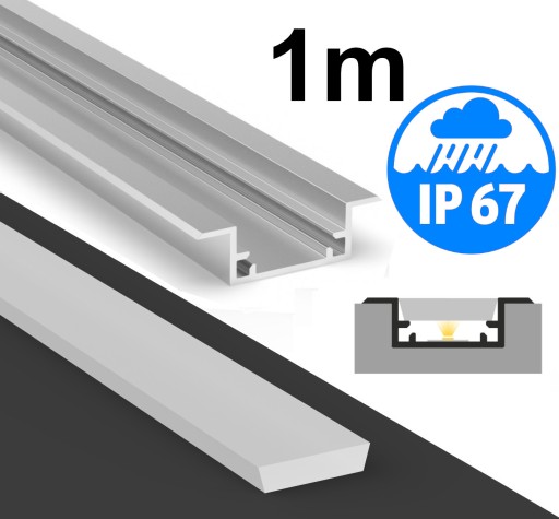PROFIL LED WODOODPORNY IP67 P11-2 SREBRNY + KLOSZ