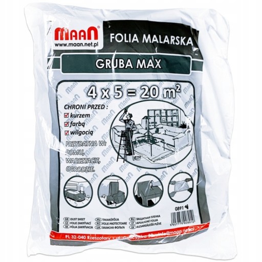 Folia malarska 6 GRUBA MAX 4 X 5 m