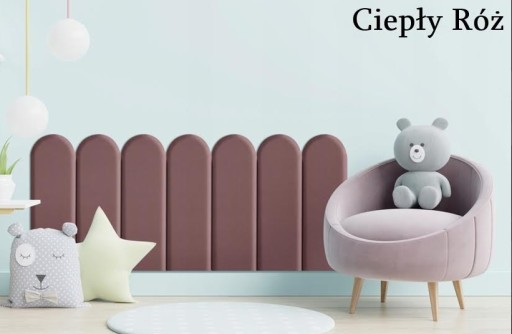 Panel tapicerowany dla dzieci PŁOTEK zaokrąglony 60x20 cm CIEPŁY RÓŻ KKP