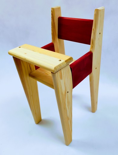 Krzesełko dla Lalek do Karmienia Drewniane 48 cm