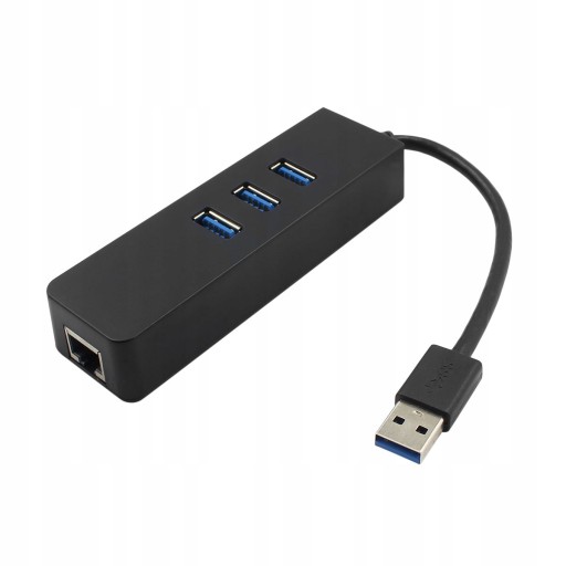 3 porty USB 3.0 Ethernet LAN RJ45 Net-Work Adapter