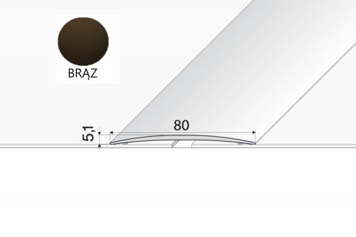 Listwa progowa szeroka A71 80mm EFFECTOR Brąz 200cm dylatacyjna 2m