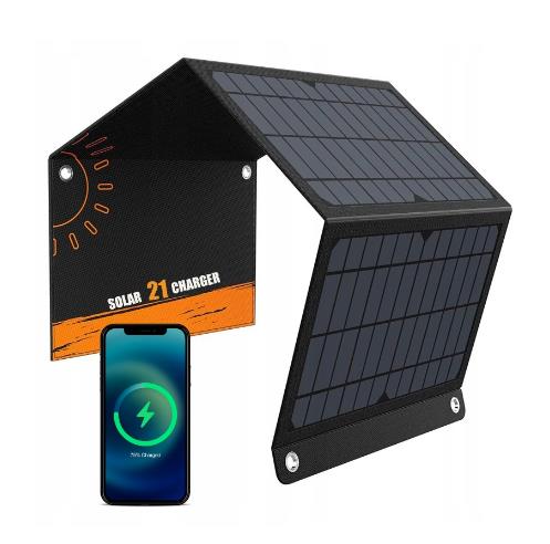 Panel Solarny 21W 3,5A Mata Składana Turystyczna Ładowarka Słoneczna 2x USB