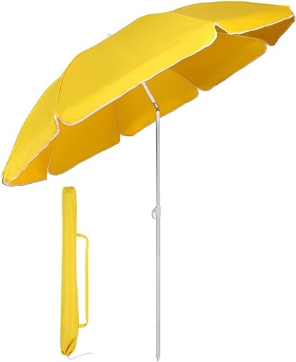 PARASOL PLAŻOWY TARASOWY KLASYCZNY ŻÓŁTY 160 CM