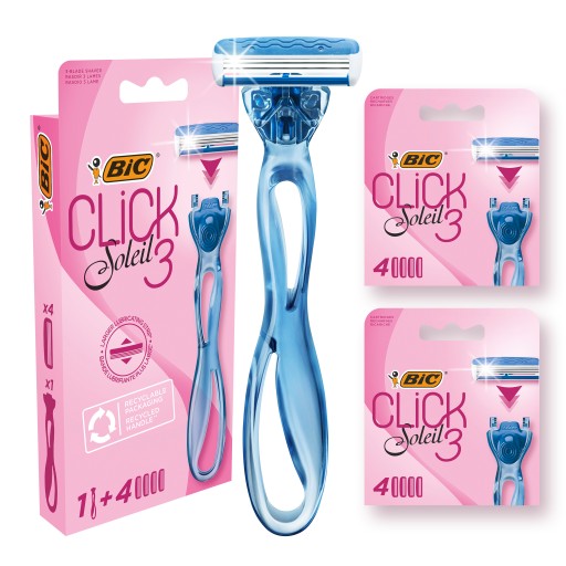BIC ZESTAW MASZYNKA CLICK 3 SOLEIL + 12 WKŁADÓW DO MASZYNKI OSTRZA NOŻYKI