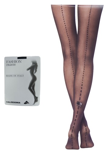 CALZEDONIA rajstopy czarne kokardki 1/2 S/M