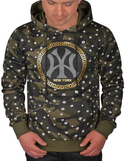 BLUZA MĘSKA Z KAPTUREM NADRUK PRINT KOLORY
