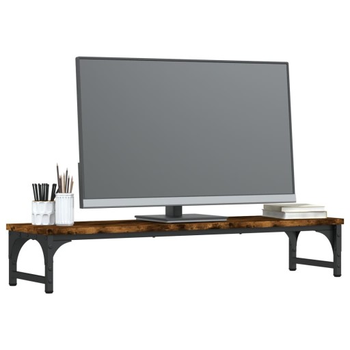 PODSTAWKA POD MONITOR PRZYDYMIONY DĄB 85X23X15,5CM LOFT