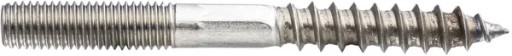 Wkręt z gwintem dwustronnym M6 / 6x80 mm z łbem okrągłym, stal szlachetna U