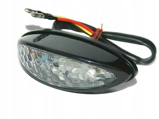 TYLNA LAMPA TYŁ LED UNIWERSALNA CZARNA HOMOLOGACJA