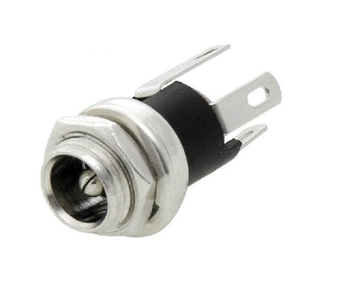 GNIAZDO DC 2,1 / 5,5 METAL DO OBUDOWY 3 PIN