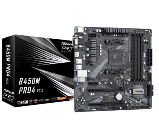 Płyta główna ASrock B450M Pro4 R2.0 micro ATX AMD Ryzen AM4 4x DDR4