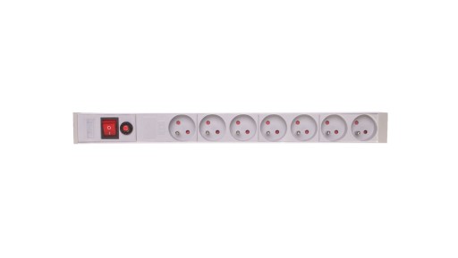 Listwa zasilająca do szaf rack (PDU) 19 cali 7x 2P+Z filtr, wyłącznik A-