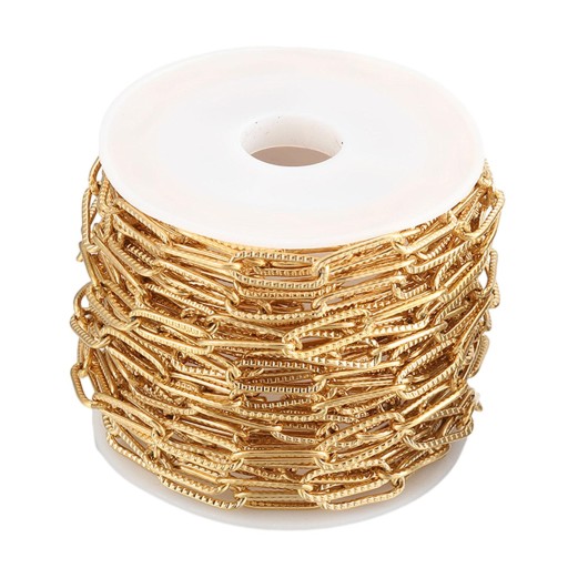 Paperclip Link Chain Welded Joint Link Chain for Bracelet Jewellery Gold