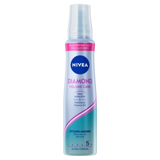NIVEA Styling Pianka do włosów Diamond Volume Care - ultra mocna (poziom 5)