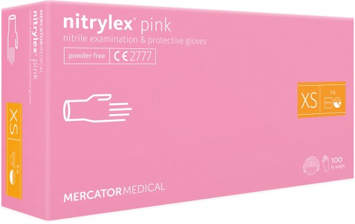 RĘKAWICZKI NITRYLEX PINK NITRYLOWE 100 SZT. XS
