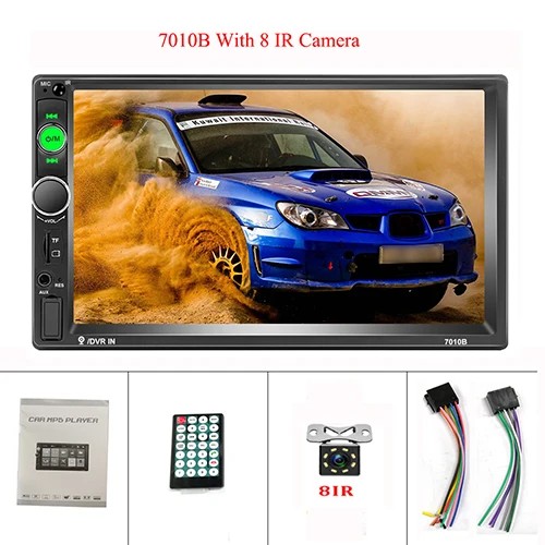 7010B Z 8 stylami IR Radio 2 Din MP5 7 Bluetooth FM Aux
