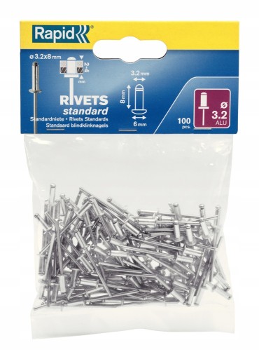 RAPID SZWECKIE NITY ALUMINIOWE 3,2 x 8mm 100szt.