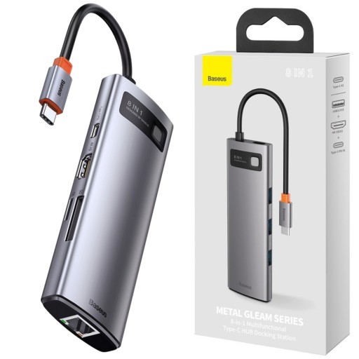 Baseus Hub 8w1 USB-C do USB 3.0 HDMI USB-C PD RJ45