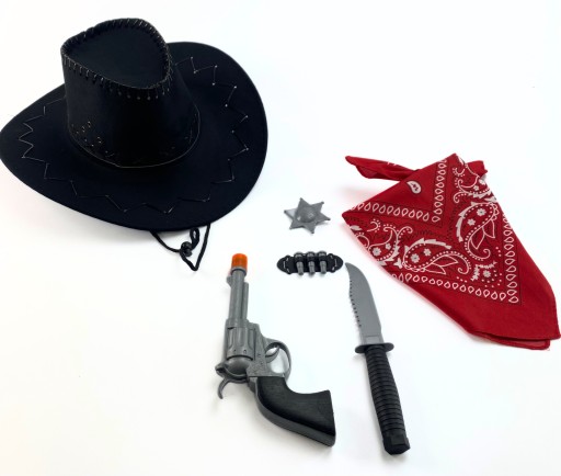 ZESTAW KOWBOJA PISTOLET, BANDAMKA I KAPELUSZ DLA DOROSŁYCH