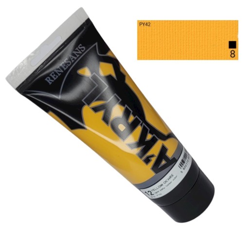 Farba akrylowa 200ml, ochra żółta, Renesans, NR 12