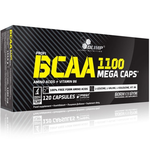 OLIMP BCAA 1100 Mega Caps 120caps REGENERACJA MIĘŚNI POPRAWIA WYDOLNOŚĆ