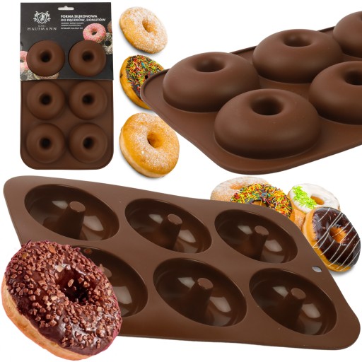SILIKONOWA FORMA do PIECZENIA PĄCZKÓW DONUT 16cm BLACHA DO PIECZENIA DUŻA