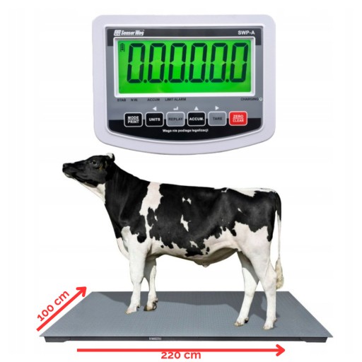 WAGA DO ZWIERZĄT INWENTARZOWA DUŻA 5000kg ZWIERZĘCA DO ZWIERZĄT 1x2,2m