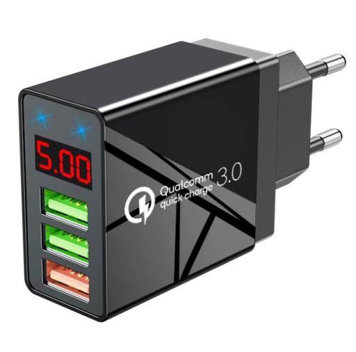 ŁADOWARKA SIECIOWA USB LED 3.1A QUICK CHARGE 3.0