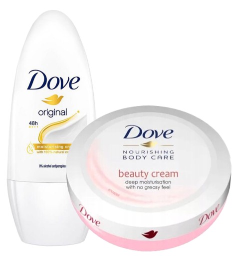 DOVE Antyperspirant ORIGINAL kulka ROLL-ON 50 ml + Krem do twarzy 75ml MIX
