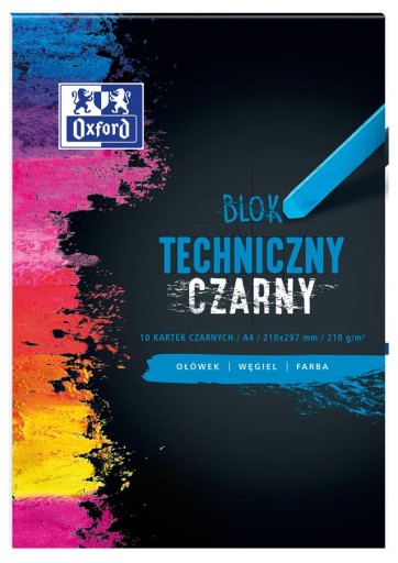 czarny BLOK TECHNICZNY OXFORD A3 10 kartek 210 gramów zestaw 10 SZTUK