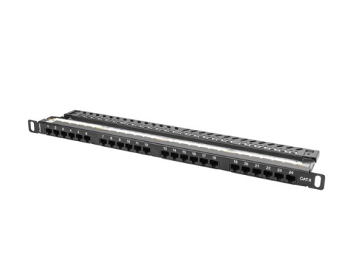 PATCH PANEL 24 PORT 0.5U 19” KAT.6 CZARNY LANBERG