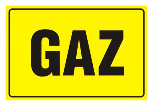 Gaz tabliczka tablica PCV 10x15