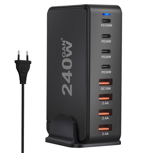 Wielofunkcyjna ładowarka USB 240 W 4 USB A 4 USB C