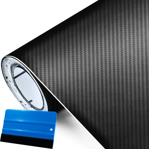 CZARNA FOLIA OKLEINA 3D KARBON carbon + RAKLA