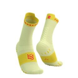COMPRESSPORT Skarpetki do biegania wysokie V4 RUN HIGH yellow/fluo red T2