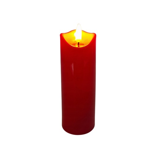ŚWIECA WALEC LED ŚWIECZKA STOŁOWA CZERWONA 15 CM ŚWIECZKA LED NA BATERIE