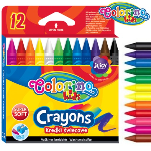 KREDKI ŚWIECOWE WOSKOWE Colorino 12 KOLORÓW