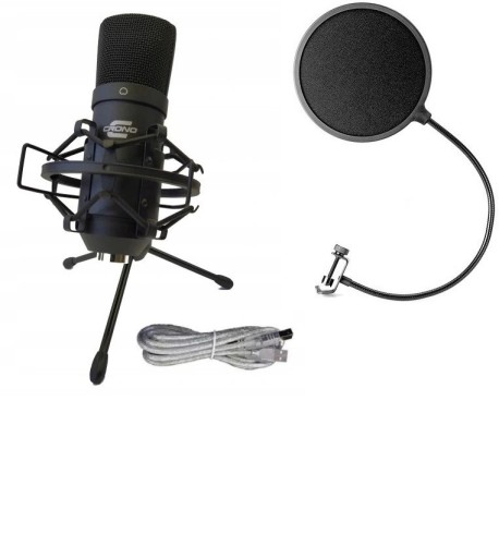 Crono 101 USB BK mikrofon pojemnościowy +pop filtr