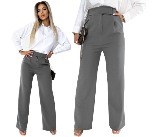 Eleganckie Kobiece SPODNIE Miękkie Szerokie DZWONY 40L