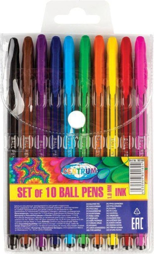 Długopis PVC CENTRUM 80160 mix*10 1.0 w kolorze wkładu 10szt