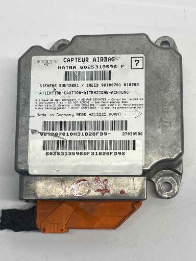 RENAULT ESPACE MODUŁ SENSOR AIRBAG 6025313596F