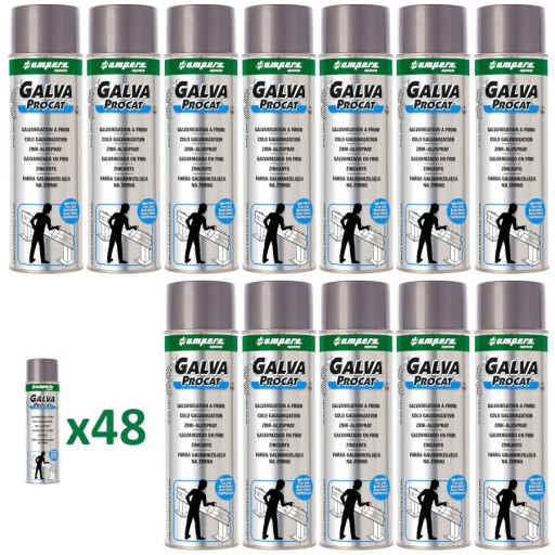 AMPERE Cynk w sprayu super błyszczący 48szt 500ml