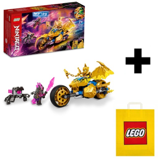 LEGO NINJAGO ZŁOTY SMOCZY MOTOCYKL JAYA ZESTAW 71768 + TORBA NA PREZENT