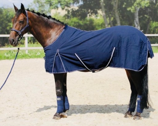 DERKA DLA KONIA KONI STAJENNA TRANSPORTOWA GRANATOWA DRELICH roz 145 cm