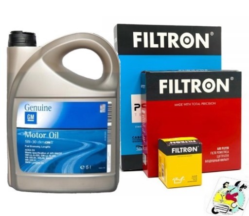 Olej GM 5w30 DEXOS2 ZESTAW FILTRÓW OPEL MOKKA