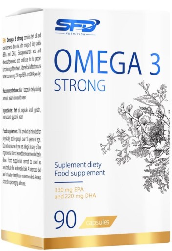 OMEGA 3 STRONG 90kaps 330 EPA + 220 DHA +WIT E SFD