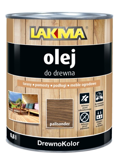 LAKMA Olej do Drewna Tarasów Podłóg Mebli Ochronny Palisander 0,8L