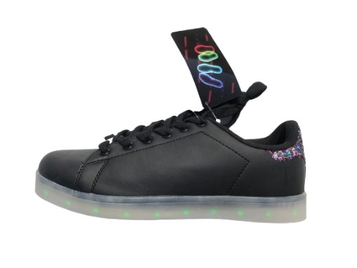 SWIECACE BUTY LED CZARNE PODSWIETLANE LEDOWE PODESZWY LADOWANE NA USB r.38