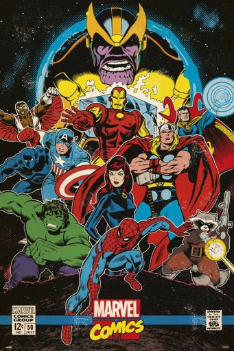 Plakat Marvel Avengers Infinity Retro 61x91,5 cm